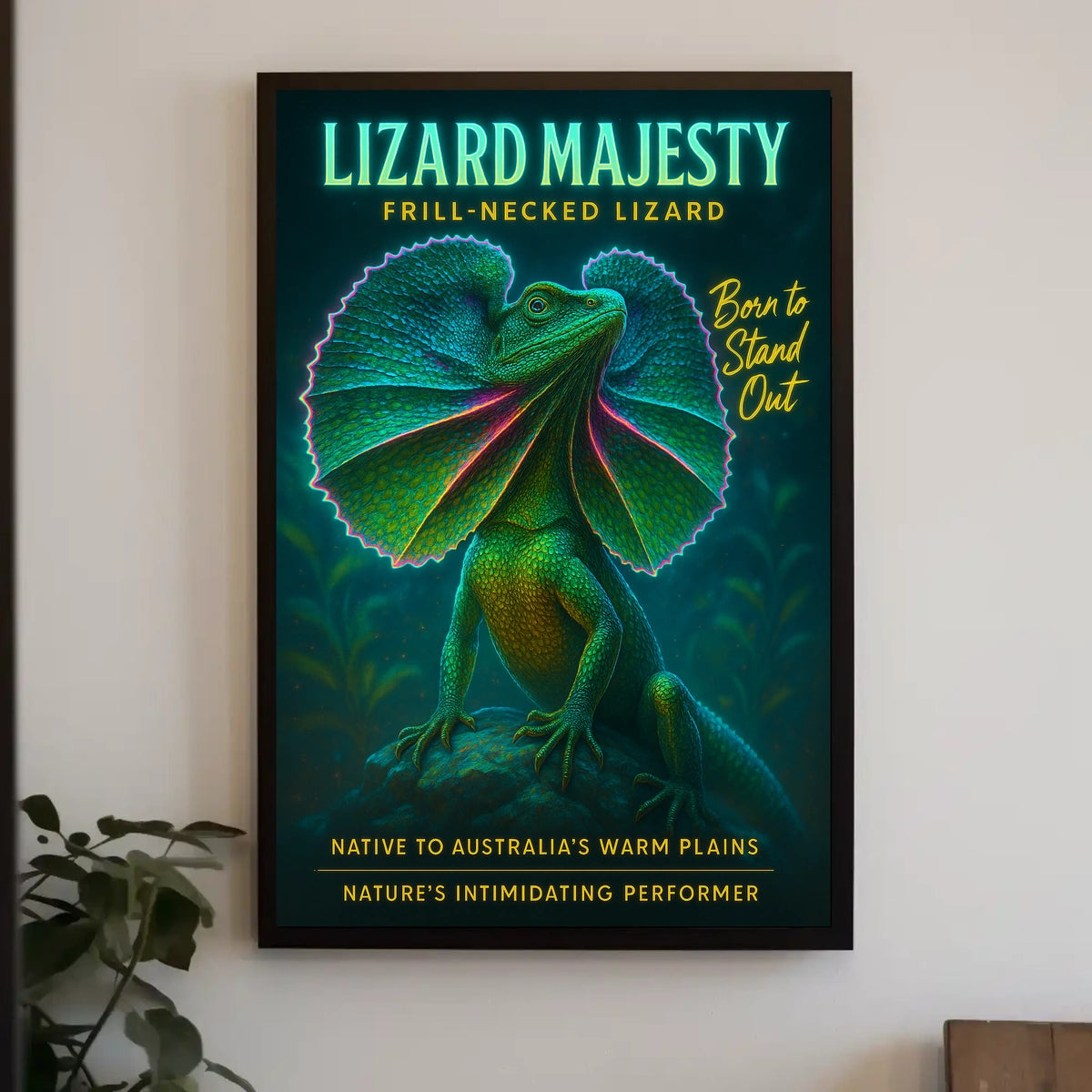 Lizard Majesty Frill-Necked Lizard Poster