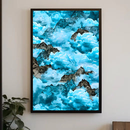 Majestic Mountain Clouds William Morris Art Poster