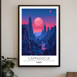 Cappadocia Nightscape Adventure Travel Poster