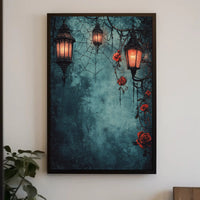 Enchanted Lanterns And Roses Poster