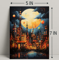 Enchanted Moonlit Cityscape Poster