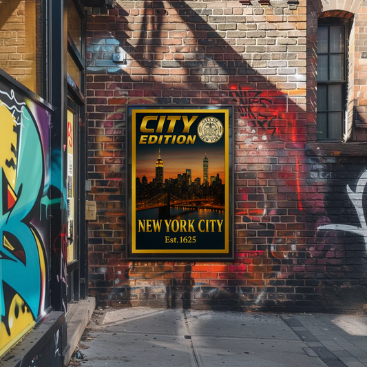 New York City Skyline City Edition Travel Poster