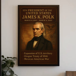 James K. Polk Vintage Patriotic Poster Print