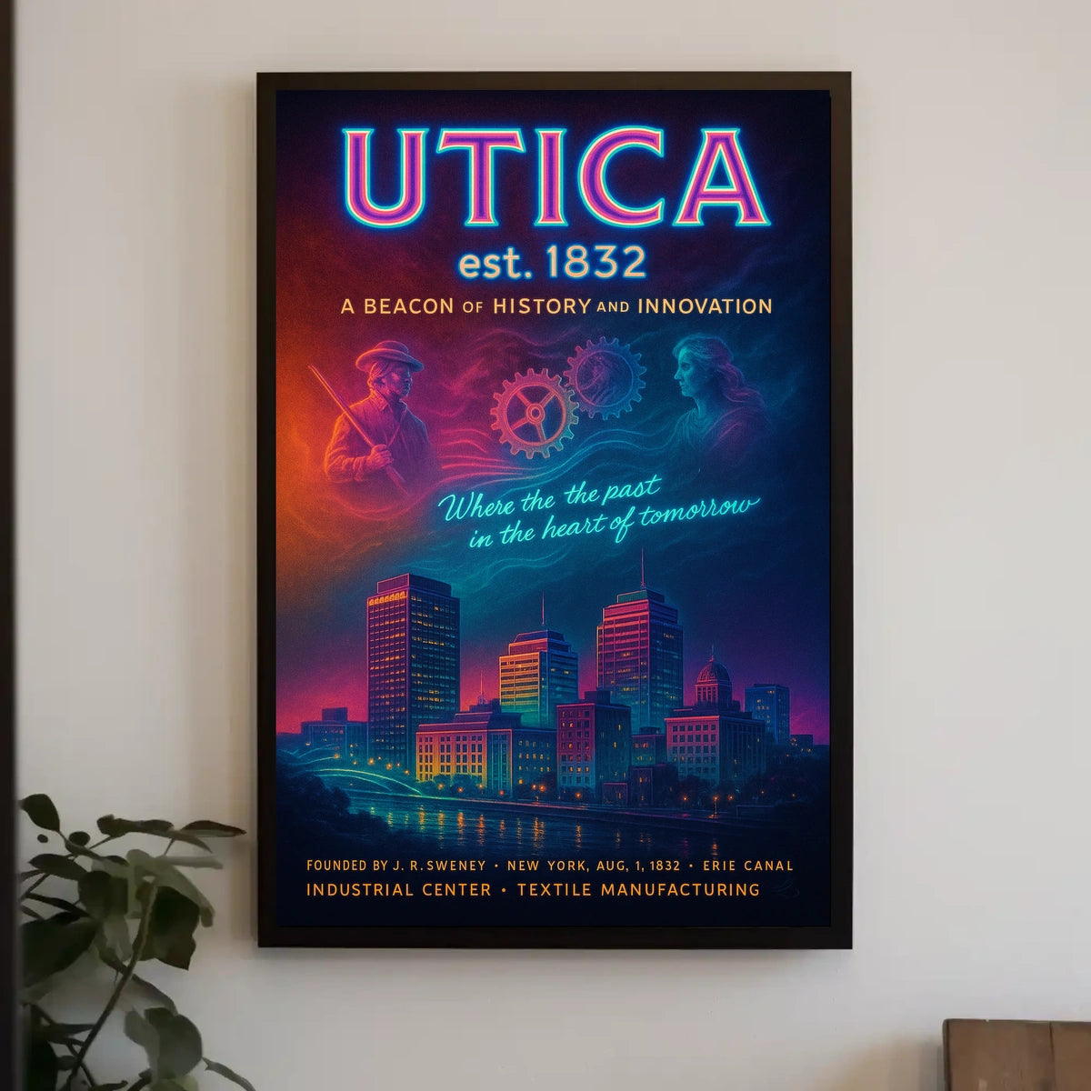 Utica Heritage and Innovation Urban Cityscape Poster