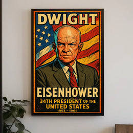 Dwight D Eisenhower 34th President Poster Vintage Wall Art