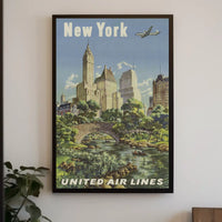 New York City Travel Adventure Poster Vintage Wall Art