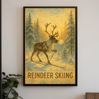Reindeer Skiing Adventure Poster