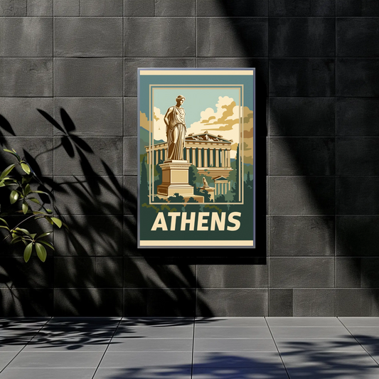 Athens, Greece Vintage Style Poster