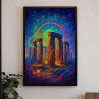 Stonehenge Cosmic Night Surreal Fantasy Art Poster