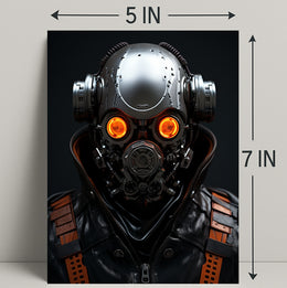 Futuristic Cyborg Portrait Poster PosterGoat