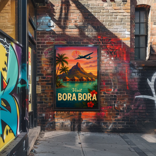 Visit Bora Bora Sunset Island Escape Travel Poster