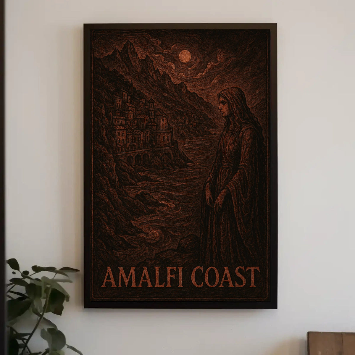 Amalfi Coast Mystical Landscape Poster Wall Art Home Decor