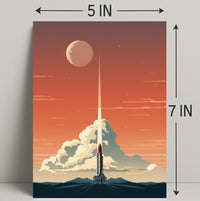 Rocket Launch At Dusk Poster