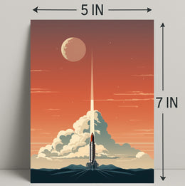 Rocket Launch At Dusk Poster