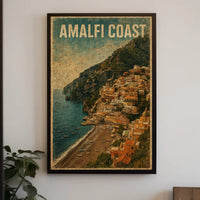 Amalfi Coast Poster Wall Art Seascape Decor for Travel