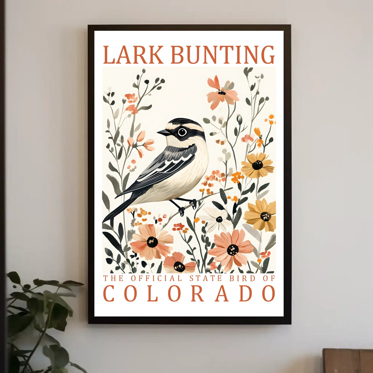 Lark Bunting Elegance: Colorado's State Bird Poster