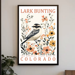 Lark Bunting Elegance: Colorado's State Bird Poster