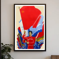 Soviet Union Propaganda Art: Bold Patriotic Imagery Poster
