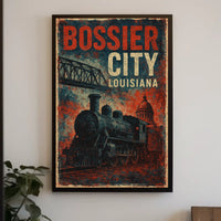 Bossier City Louisiana Cityscape Travel Realism Poster