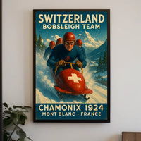 Switzerland Bobsleigh Team Chamonix Poster