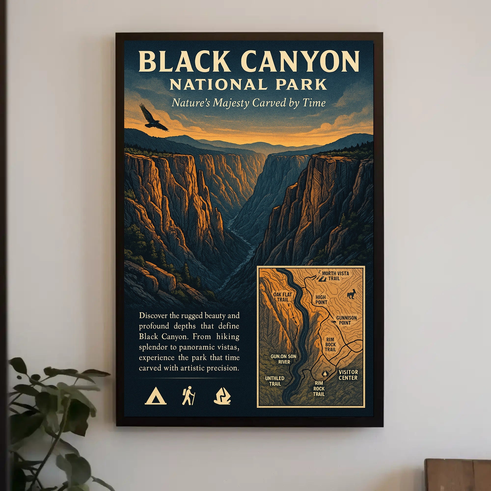 Black Canyon National Park Vintage Poster Wall Art
