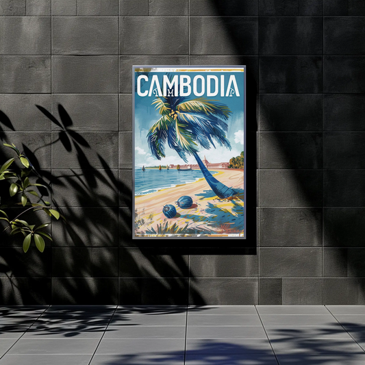 Cambodia Vintage Poster