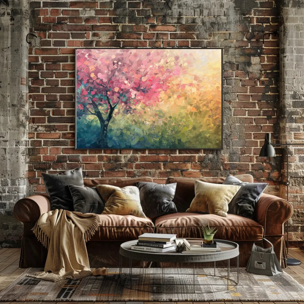 Cherry Blossom Springtime Impressionistic Art Poster