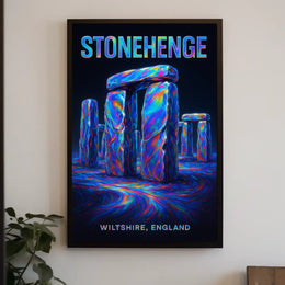 Stonehenge Psychedelic Abstract Artwork Poster