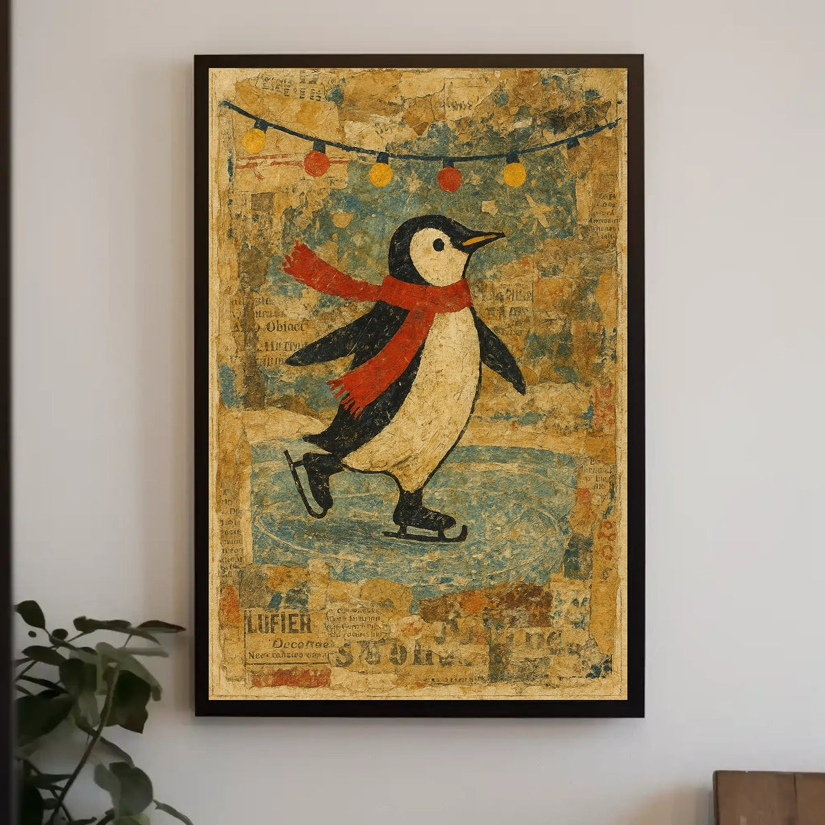 Skating Penguin Delight Poster
