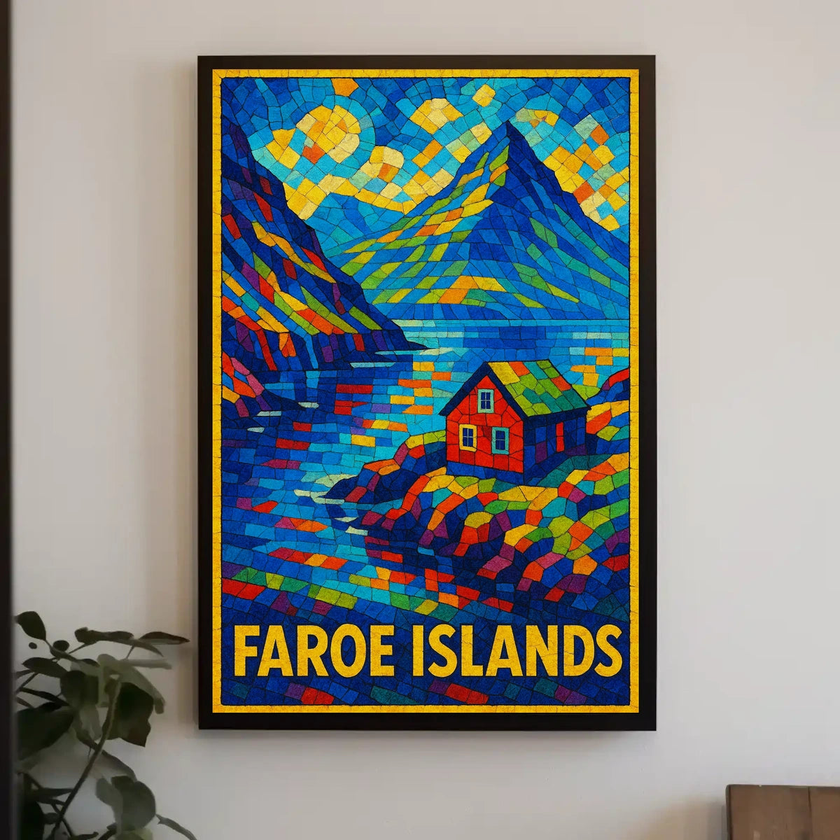 Faroe Islands Mosaic Art Poster