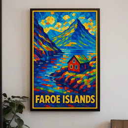 Faroe Islands Mosaic Art Poster