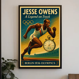 Jesse Owens Berlin 1936 Olympics Vintage Poster Art