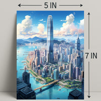 Skyline Of Modern Metropolis Modern Poster