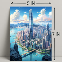 Skyline Of Modern Metropolis Modern Poster