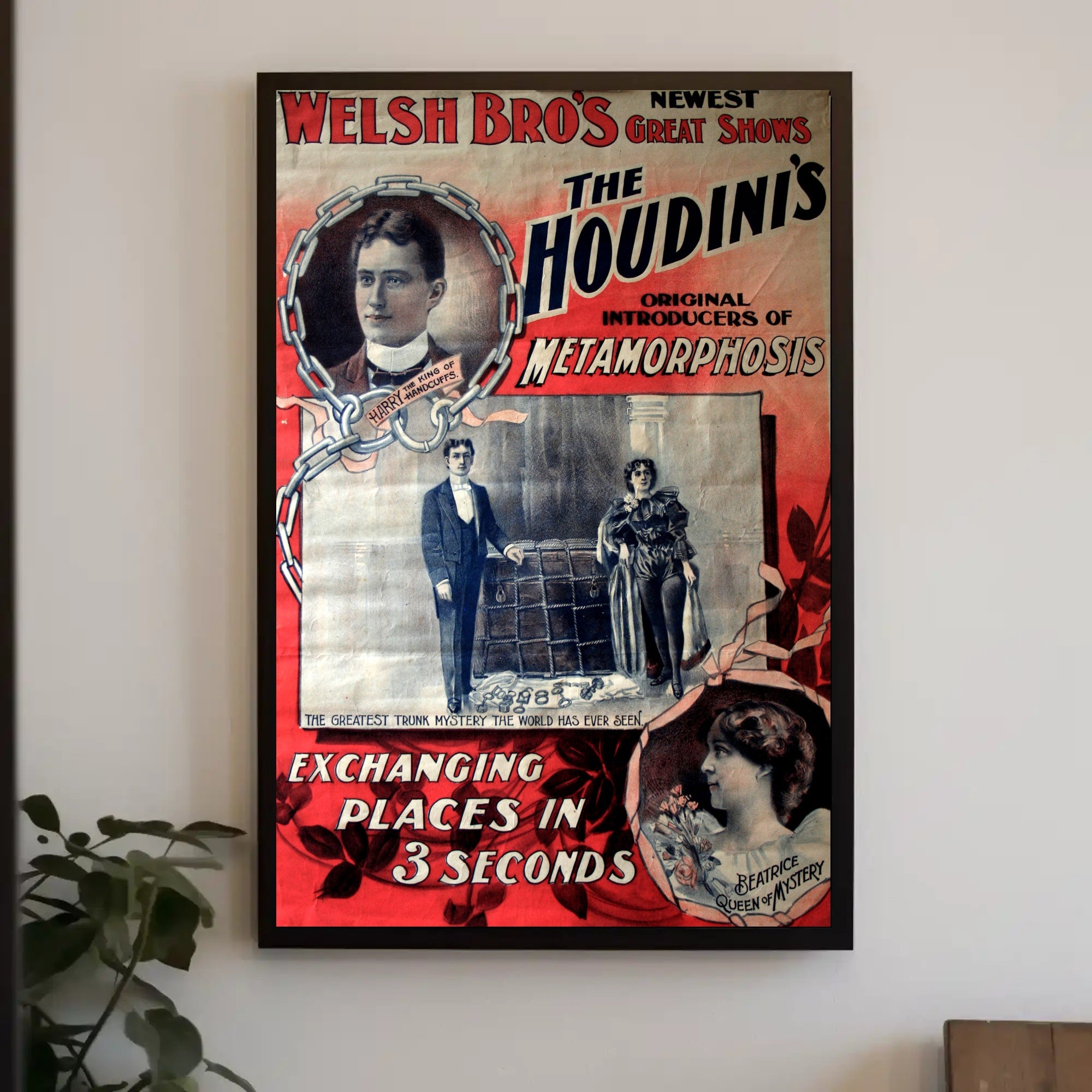 The Houdinis Vintage Magic Show Cultural or Heritage Poster