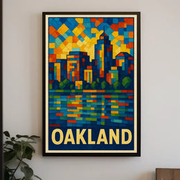 Oakland Skyline Mosaic Poster