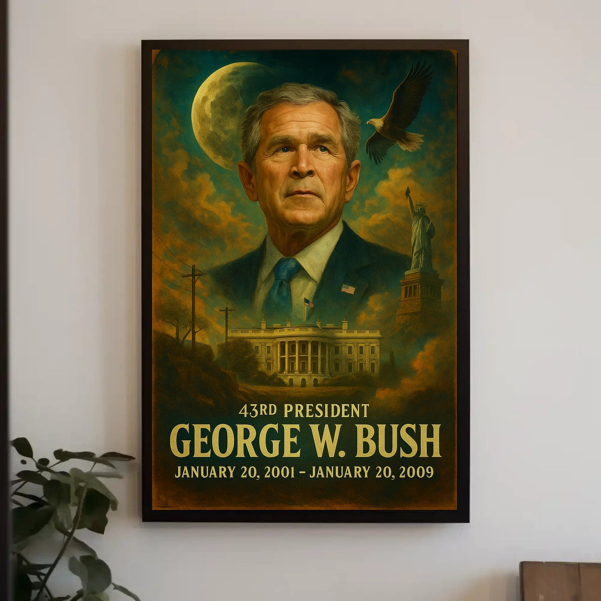 George W Bush Patriotic Neoclassical Realism Poster