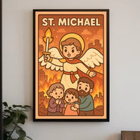 St. Michael Protector In Flames Poster