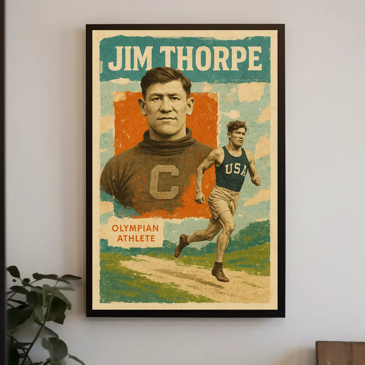 Jim Thorpe Olympian Athlete Poster