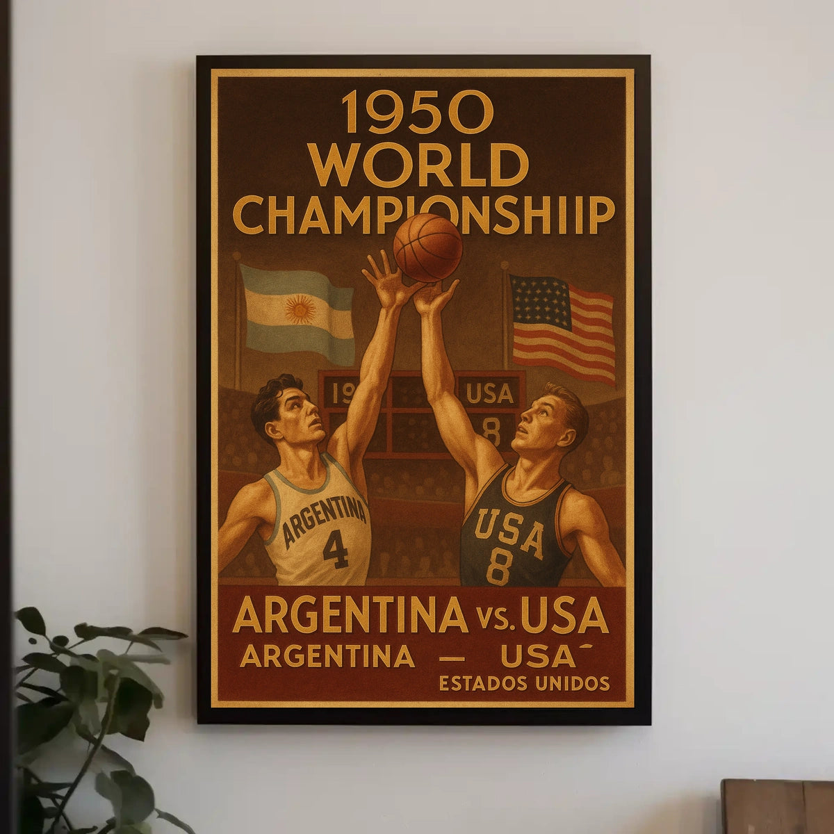1950 World Championship Argentina vs. USA Poster