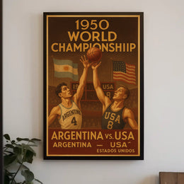 1950 World Championship Argentina vs. USA Poster