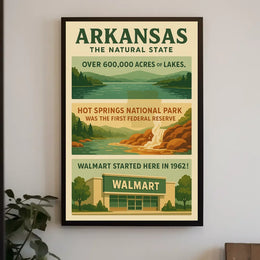 Arkansas Natural Beauty and Lakes Travel Poster