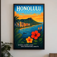 Honolulu The Heart of the Hawaiian Islands Poster