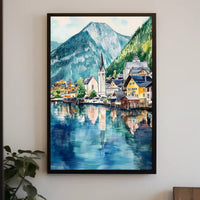 Austria Hallstatt Lakeside Village Poster