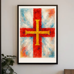 Abstract Cross In Watercolor Abstract Poster