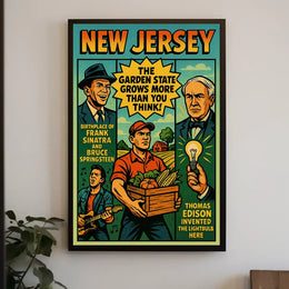 New Jersey Heritage Vintage Americana Cultural or Heritage Poster PosterGoat