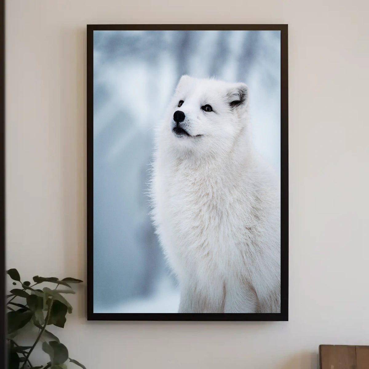 Arctic Fox in Serene Snowy Landscape Poster