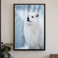 Arctic Fox in Serene Snowy Landscape Poster