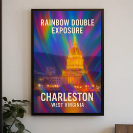 Rainbow Double Exposure Charleston Poster