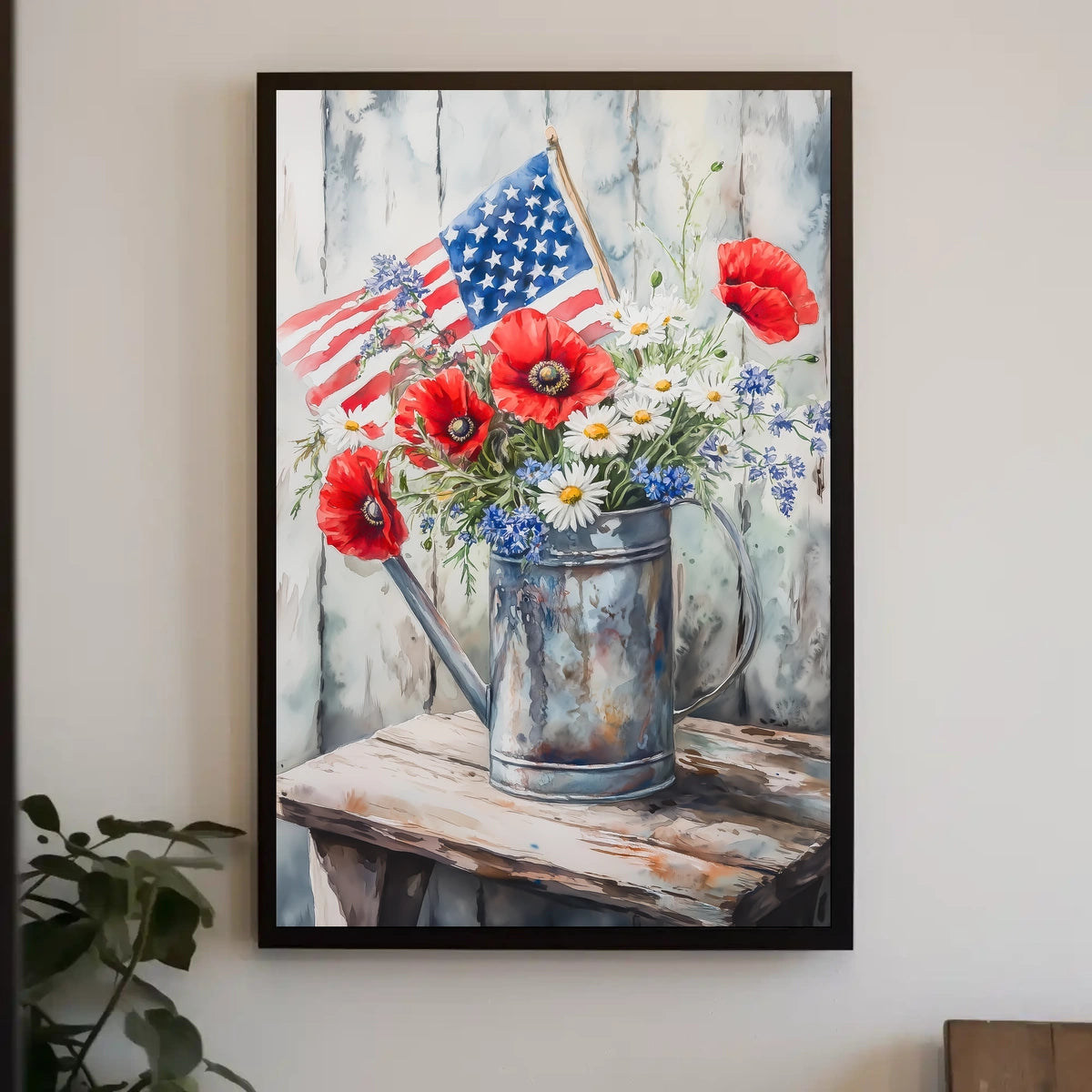 Vintage Galvanized Watering Can Classic Farmhouse Poster